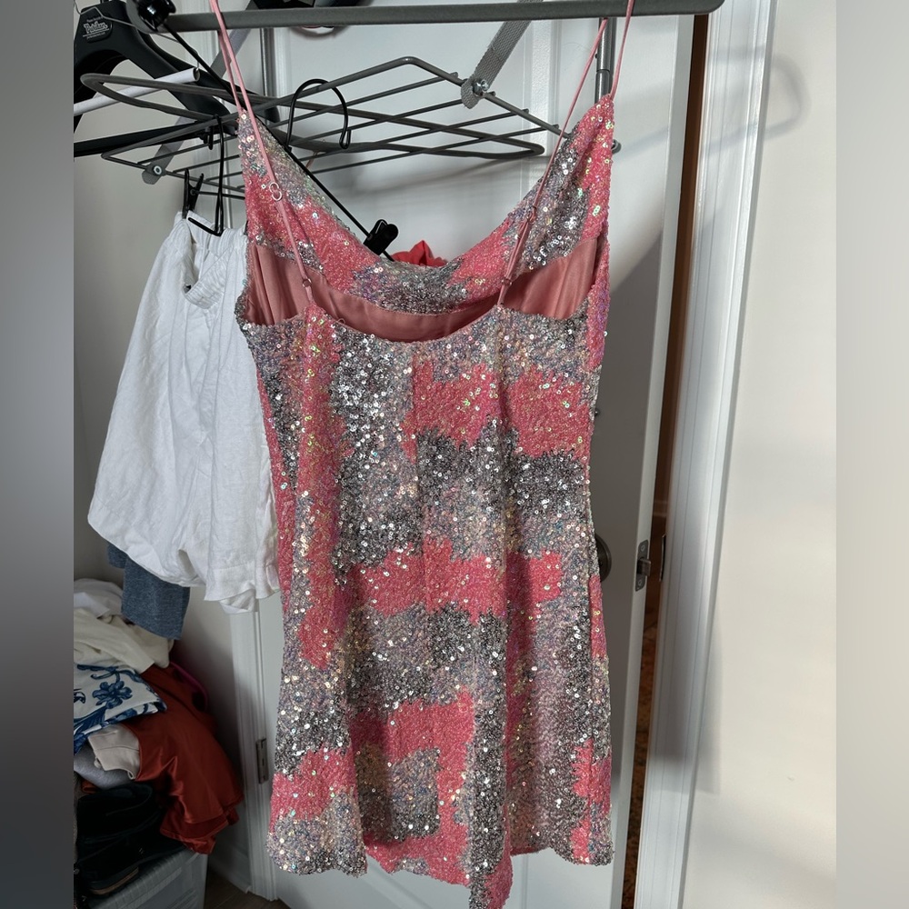 NWT Sequin Cowl Neck Mini Dresss - Picture 14 of 17